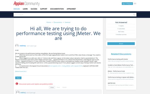 Hi all, We are trying to do performance testing using JMeter ...