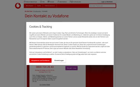 Kontakt - Vodafone Kabel Deutschland Kundenportal