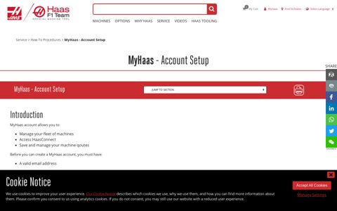 MyHaas - Account Setup - Haas Automation Inc.