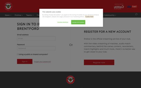 Official website of Brentford Football Club - My iFollow Account
