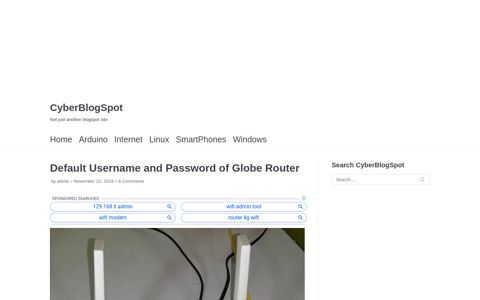 Default Username and Password of Globe Router ...