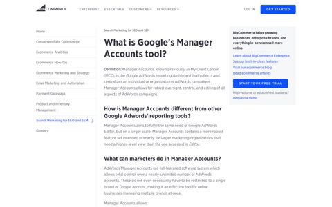 What is Google's Manager Accounts tool? | BigCommerce