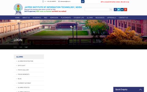 Login | Jaypee Institue of information Technology - JIIT