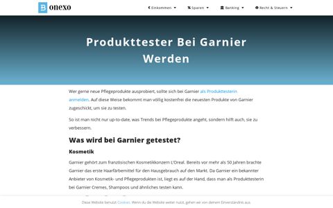 🥇 Produkttester bei Garnier werden – Tipps und Infos - Bonexo