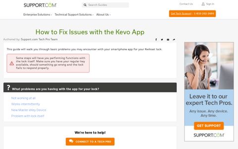 How to Fix Issues with the Kevo App - Support.com