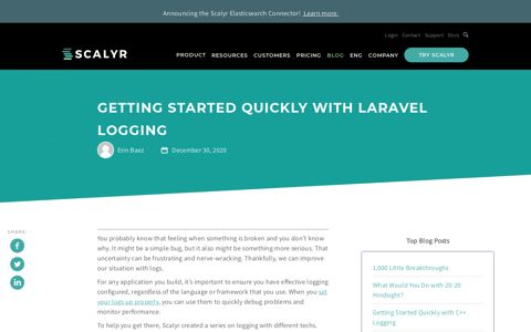 Getting Started Quickly With Laravel Logging | Scalyr