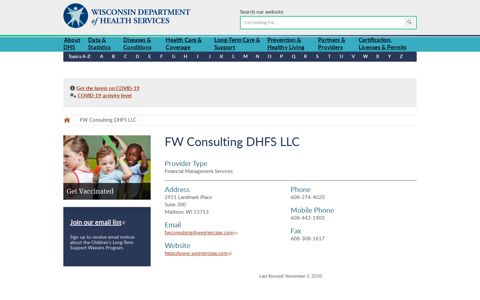 FW Consulting DHFS LLC | Wisconsin Department of Health ...
