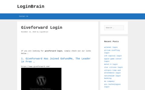 giveforward login - LoginBrain