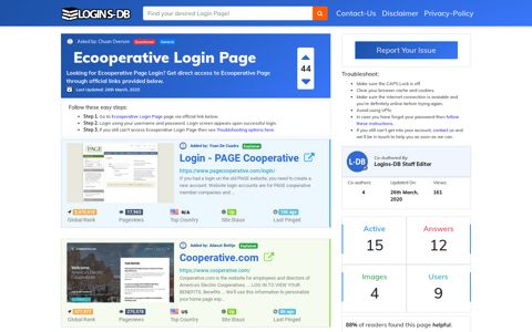 Ecooperative Login Page - Logins-DB