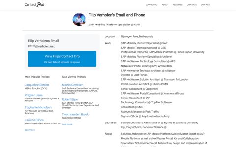 Filip Verholen's Email & Phone | SAP - ContactOut