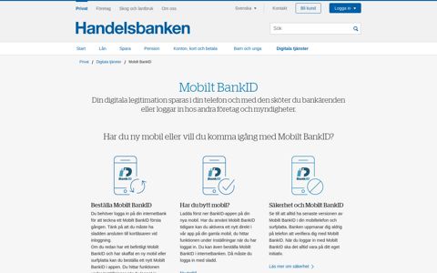 Mobilt BankID | Handelsbanken