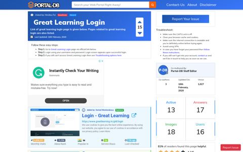 Great Learning Login - Portal-DB.live