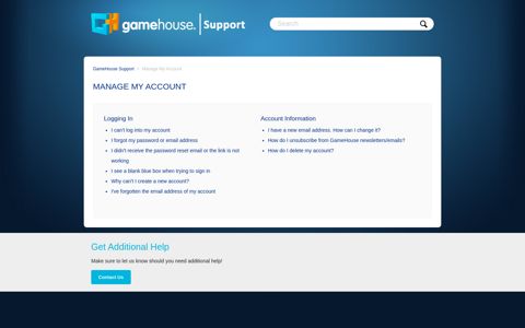 Accounts – GameHouse Support