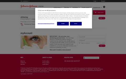 Order lenses - Johnson and Johnson Vision Care