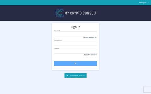 MyCryptoConsult.io - Login to your account