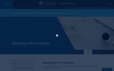 Applying online in ImmiAccount