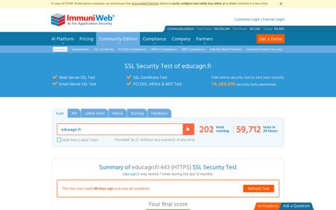 educagri.fr SSL Security Test - ImmuniWeb