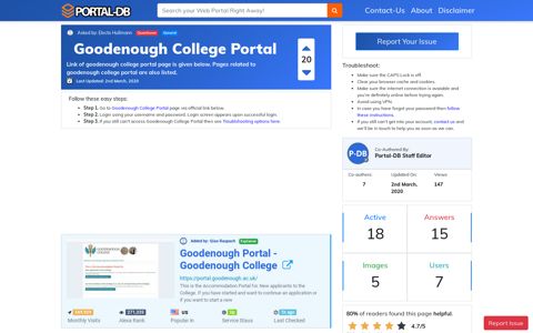 Goodenough College Portal