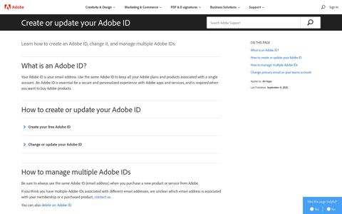 Create or update your Adobe ID - Adobe Help Center
