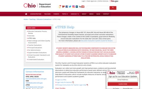 eTPES Help | Ohio Department of Education