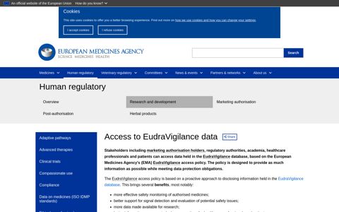 Access to EudraVigilance data | European Medicines Agency