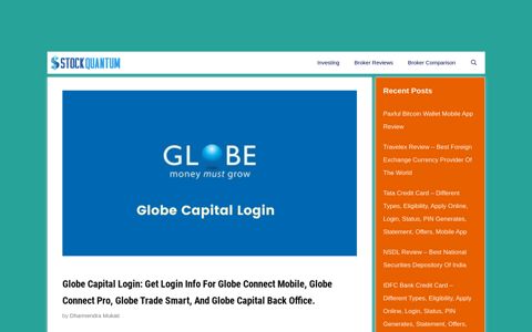 Globe Capital Login : Get Login Info For Globe Connect