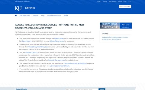 Access to Electronic Resources - Options for KU Med Students ...