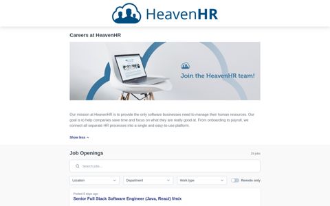 HeavenHR - Current Openings - Workable for Job Seekers