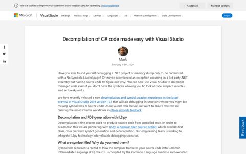 Decompilation of C# code made easy with Visual Studio ...