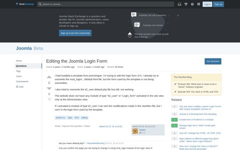 Editing the Joomla Login Form - Joomla Stack Exchange