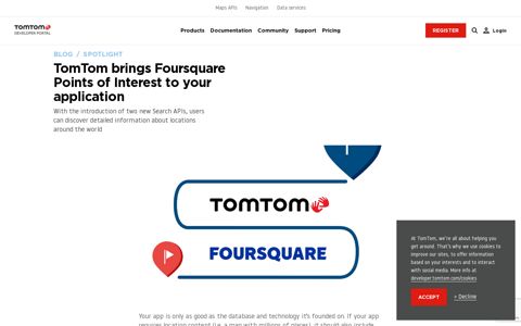 TomTom brings Foursquare Points of Interest to your application