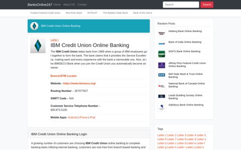 IBM Credit Union Online Banking Login