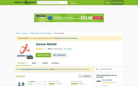 Jeenee Mobile | ProductReview.com.au