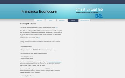 How to login to CRESCO - Francesco Buonocore CMAST ...