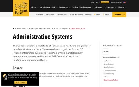Administrative Systems | The College of Saint Rose