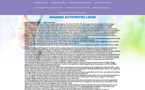 housing authorities login