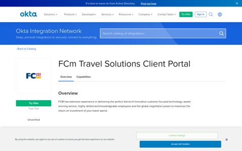 FCm Travel Solutions Client Portal | Okta