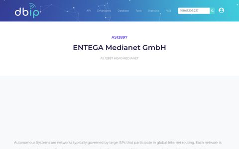 AS12897 ENTEGA Medianet GmbH in Germany - db-ip.com