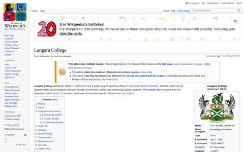 Langara College - Wikipedia