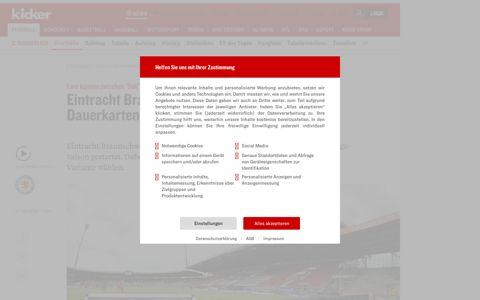 Eintracht Braunschweig startet den Dauerkartenverkauf - kicker