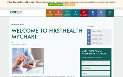 FirstHealth MyChart | FirstHealth
