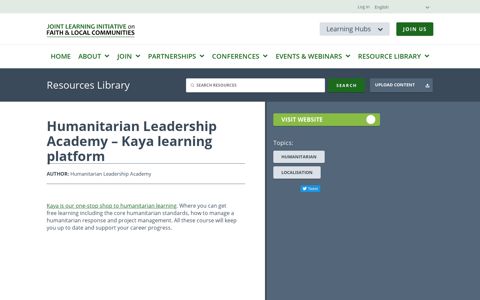 Humanitarian Leadership Academy - Kaya learning platform ...