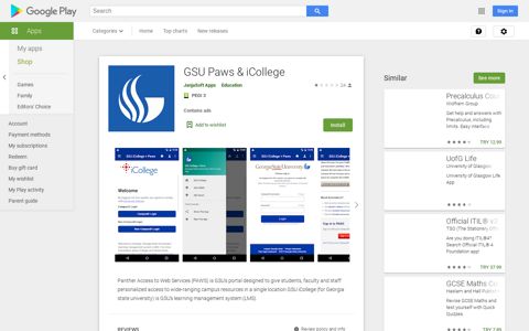GSU Paws & iCollege – Apps on Google Play