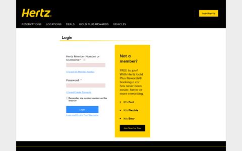 Hertz Gold Plus Rewards Member Login | Hertz/>