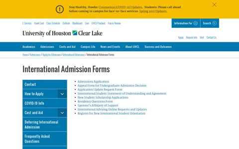 International Admission Forms | University of Houston-Clear ...