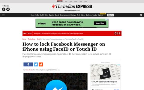 How to lock Facebook Messenger on iPhone using FaceID or ...