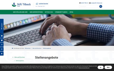 Stellenangebote - Jobs und Karriere - Mitmachen | Stift Tilbeck ...