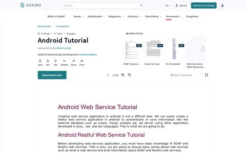 Android Tutorial | Web Service | Computer Data - Scribd
