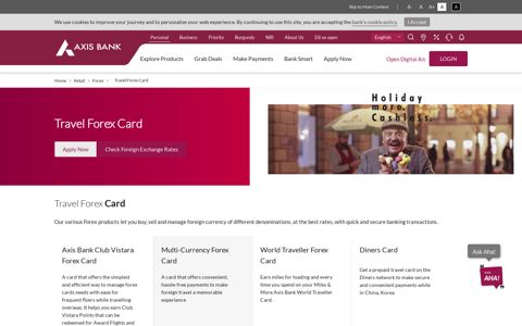 Travel Forex Card - Apply Forex Card Online - Axis Bank