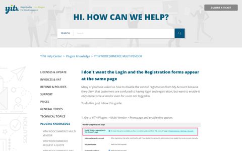 I don't want the Login and the Registration forms appear at the ...